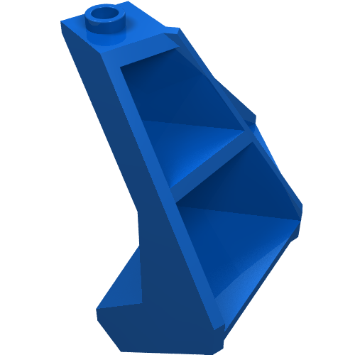Lego Panel 4 x 4 x 6 Corner Convex Ribbed / Blue