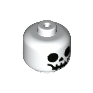 Lego Minifig Head Baby / Toddler with Skeleton Face Print
