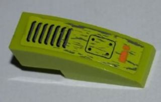 Lego Slope, Curved 3 x 1 with Grille, Bolted Plate and 'HAB3' Pattern (Sticker) - Set 8959