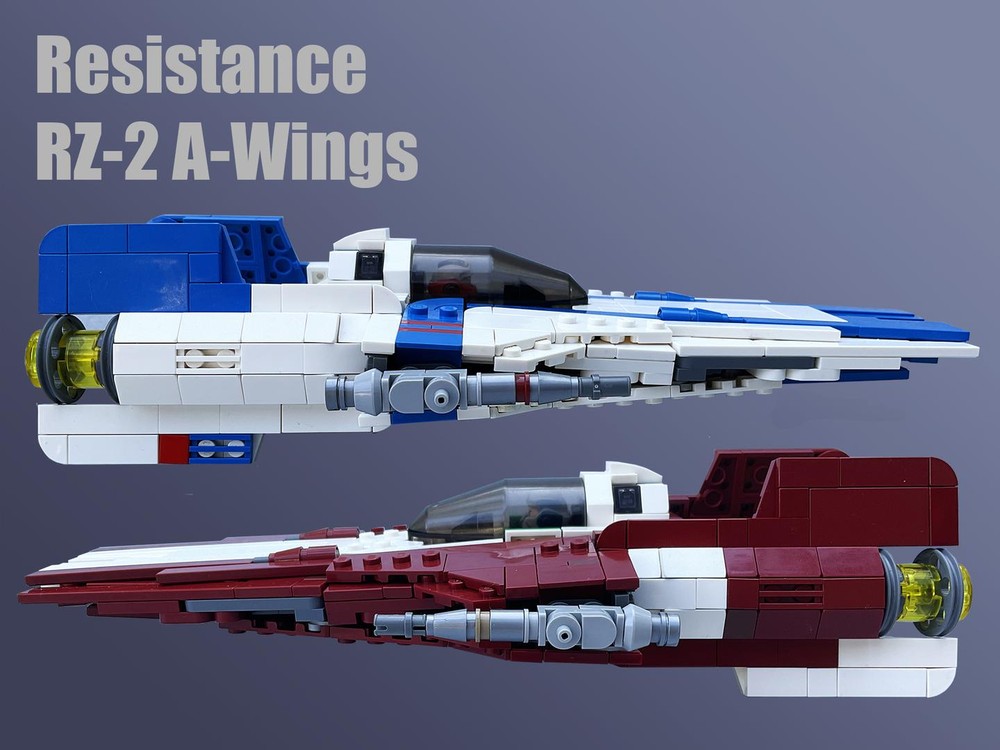 Lego Resistance RZ-2 A-Wing (Blue and Red Versions)
