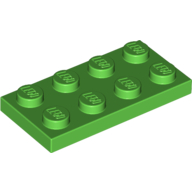 Lego Plate 2 x 4 / Bright Green