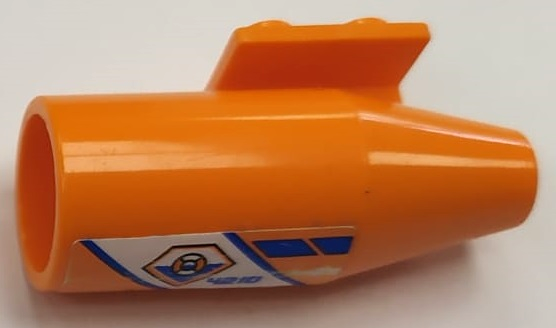 Lego Engine, Smooth Large, 2 x 2 Thin Top Plate with Blue '4210', Diagonal Stripes and Coastguard Logo Pattern Model Left Side (Sticker) - Set 4210