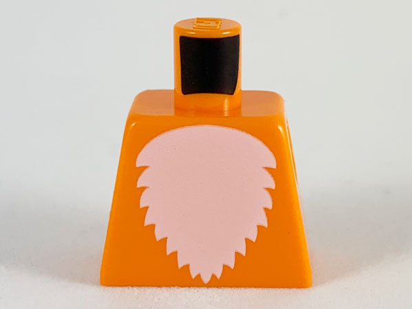 Lego Torso with White Fur Pattern / Orange