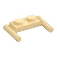 Lego Plate Special 1 x 2 with Handles [Flat Ends / Low Attachment] / Tan