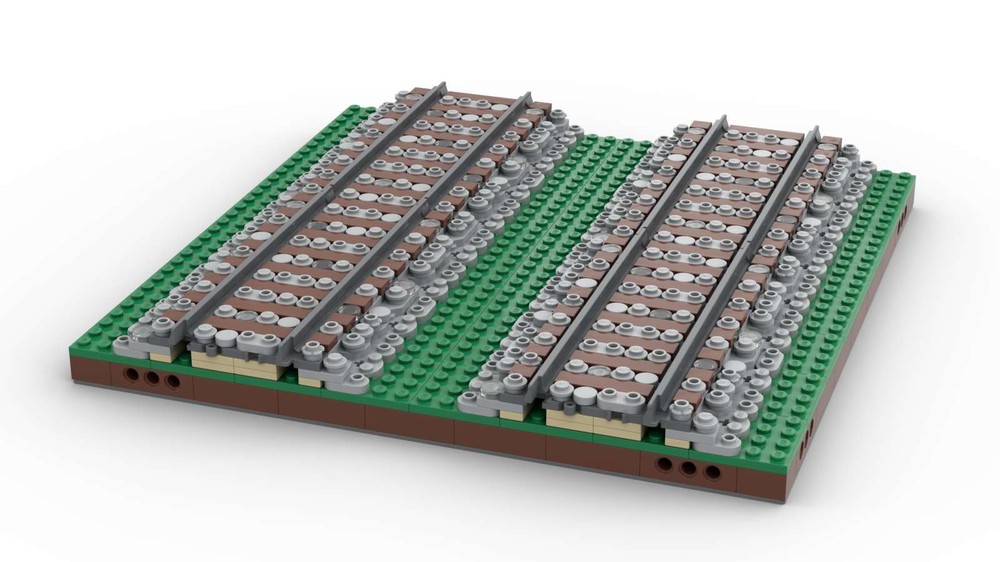Lego 012 Ballasted Dual Track Baseplate