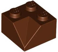 Lego Slope 45 2 x 2 Double Concave / Reddish Brown