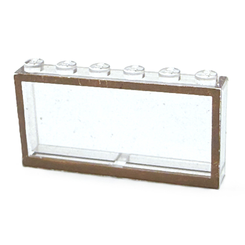 Lego Modulex Window 1 x 6 x 3 with Brown Border Print