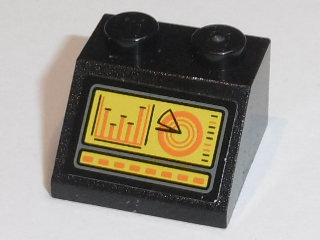 Lego Slope 45 2 x 2 with Computer Screen with Red Dotted Line and Bar Graph Pattern (Sticker) - Set 76034