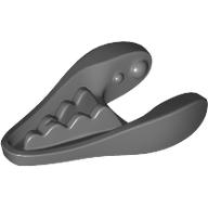 Lego Animal Body Part, Dinosaur, Dilophosaurus / Gallimimus Lower Jaw with Teeth [Plain] / Dark Bluish Gray