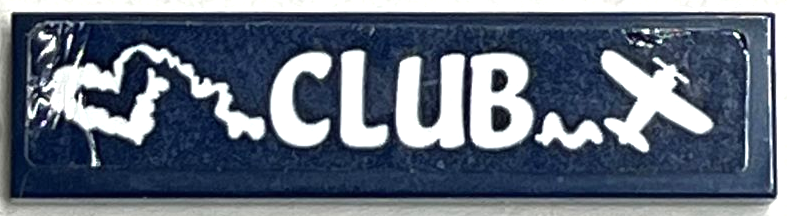 Lego Tile 1 x 4 with White 'CLUB', Airplane and Heart-Shaped Vapor Trail Pattern (Sticker) - Set 41343