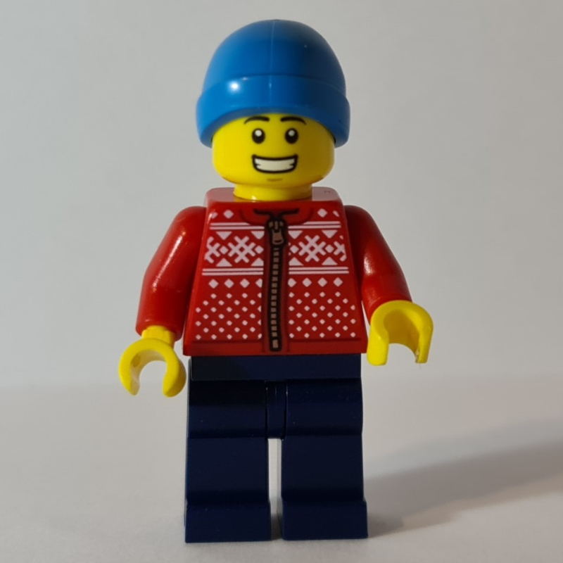 Lego Red Torso, Dark Blue Legs, Dark Azure Cap
