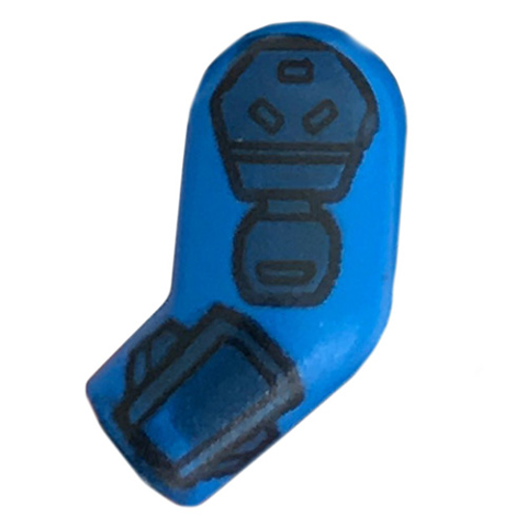 Lego Arm, Left with Dark Blue Pads Pattern / Blue