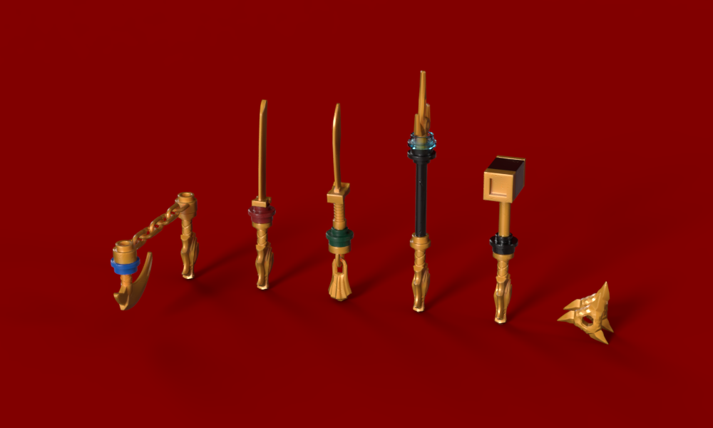 Lego Ninja Weapons - Wildbrain Era