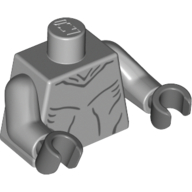 Lego Torso Alien Muscles Outline Print, Light Bluish Gray Arms, Dark Bluish Gray Hands