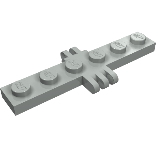 Lego Hinge Plate 1 x 6 with 2 and 3 Fingers On Sides / Light Gray