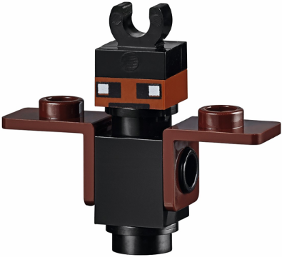 Lego Minecraft Bat (Plate, Round 1 x 1, Thin Dark Brown Neck Bracket) - Brick Built
