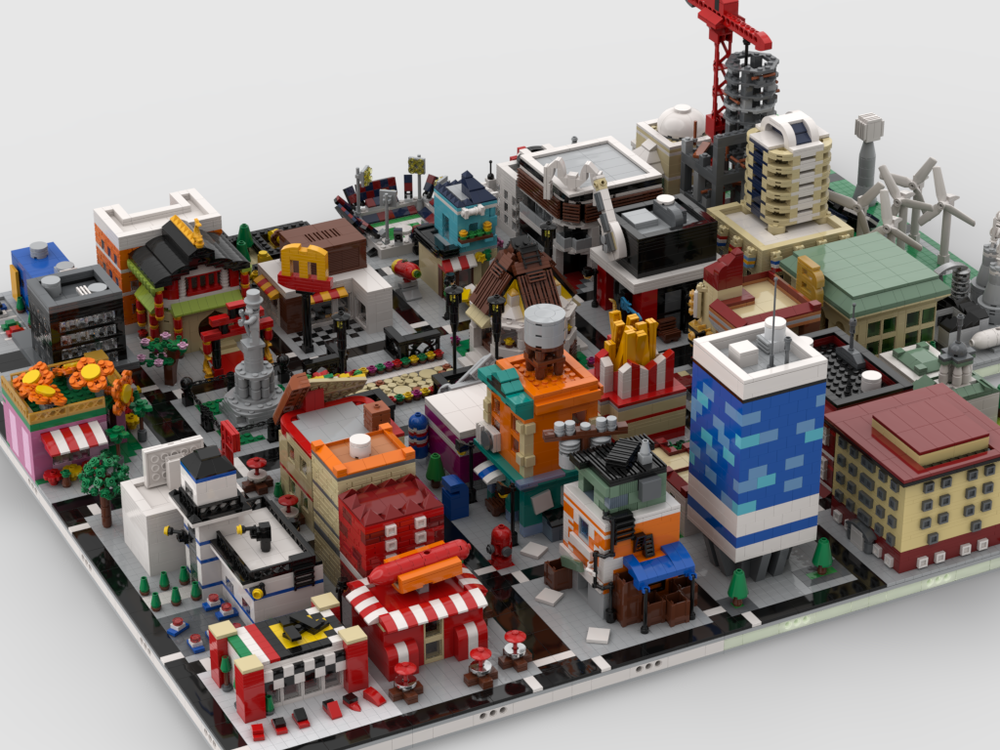 Lego Mini Modular City | build from 41 different mocs