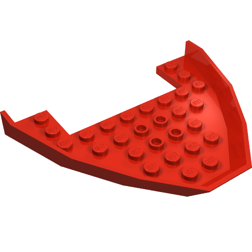 Lego Boat Hull Section, Bow Top 8 x 10 x 1 / Red