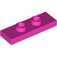 Lego Plate Special 1 x 3 with 2 Studs with Groove and Inside Stud Holder (Jumper) / Dark Pink