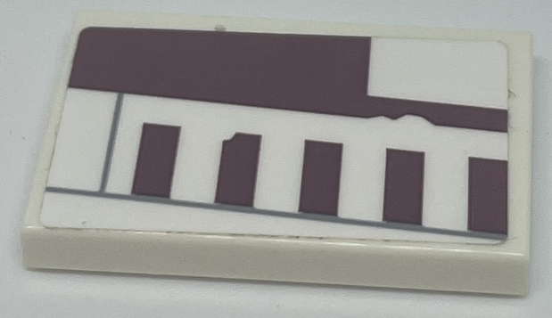 Lego Tile 2 x 3 with X-wing Red Five (Luke Skywalker) Signs Pattern Model Left Side (Sticker) - Set 75218 / White