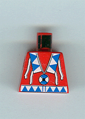 Lego Torso Western Indians Triangles, Blue/White Amulet Pattern / Red