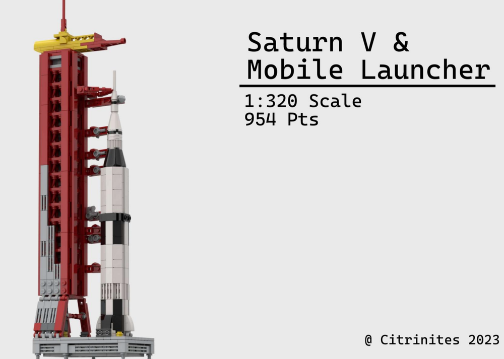 Lego Saturn V & Launch Umbilical Tower | 1:320 Scale