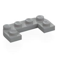 Lego Plate Round Half 2 x 4 with 1 x 2 Cutout / Light Bluish Gray