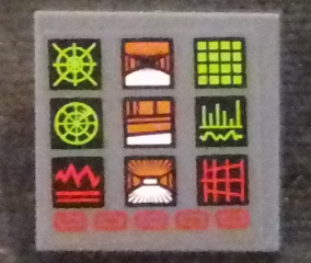 Lego Tile 2 x 2 with Computer Screen with 9 Icons and Red Buttons Pattern (Sticker) - Set 76023