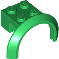 Lego Wheel Arch, Mudguard 4 x 2 1/2 x 2 with 2 x 2 Plate / Green