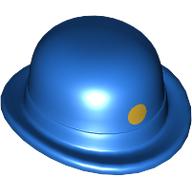 Lego Hat, Bowler with Gold Dot print / Blue