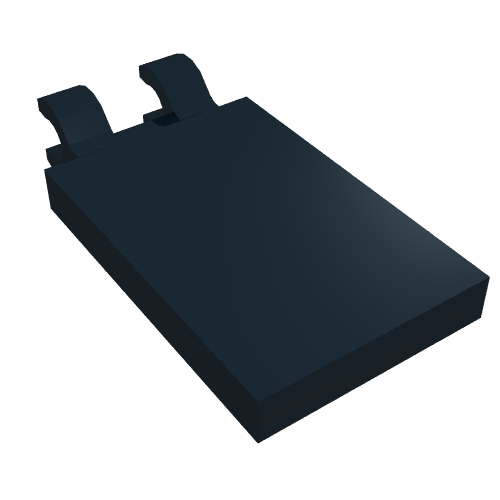 Lego Tile Special 2 x 3 with 2 Clips [Thick Open O Clips] / Black