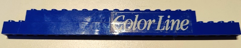 Lego Stickered Assembly 22 x 1 x 2 with White 'Color Line' Pattern Model Left Side (Sticker) - Set 1955-1