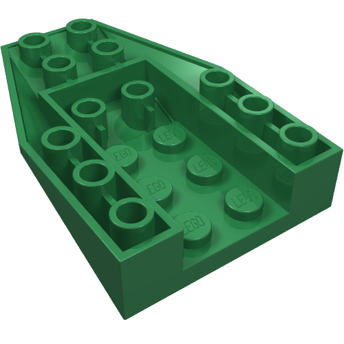 Lego Brick Wedged, Sloped Inverted 6 x 4 with 2 Stud Connections / Green