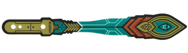 Lego Tassel, Mechanical, Gold with Red and Dark Turquoise Trim Print