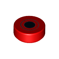 Lego Tile Round 1 x 1 with Black Dot and Circle print