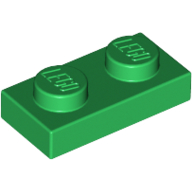 Lego Plate 1 x 2 / Green