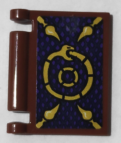 Lego Minifigure, Utensil Book Cover with Gold Coiled Snake and Stingers on Dark Blue and Dark Purple Background Pattern (Sticker) - Set 71735