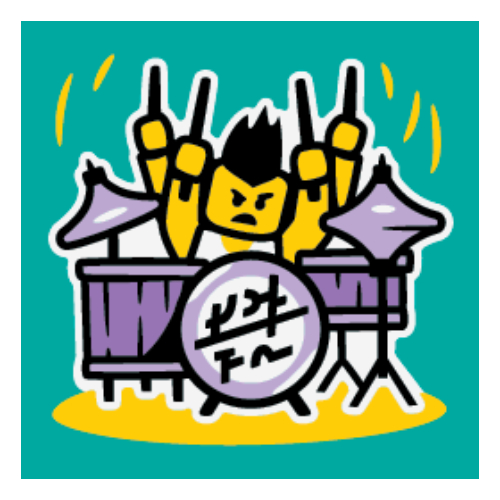 Lego Tile 2 x 2 with Drum Solo Print / Dark Turquoise