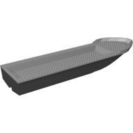 Lego Boat 12 x 51 x 6 with Light Bluish Grey Top [Complete Assembly] / Black
