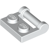 Lego Plate Special 1 x 2 [Side Handle Closed Ends] / White