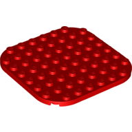 Lego Plate Round Corners 8 x 8 / Red