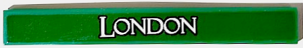 Lego Tile 1 x 8 with Black and White 'LONDON' Pattern (Sticker) - Set 854012