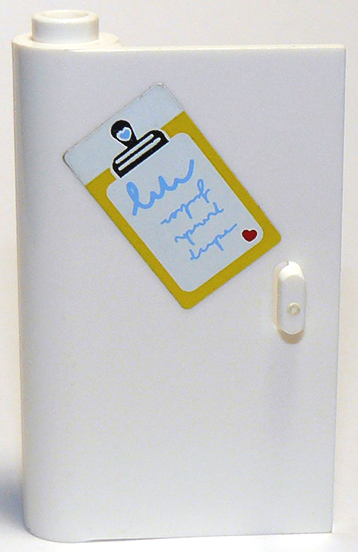 Lego Door 1 x 3 x 4 Left - Open Between Top and Bottom Hinge with Clipboard Pattern (Sticker) - Set 3315