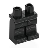 Lego Hips and Black Legs with Dark Bluish Grey Armor Lines Print / Black