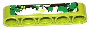 Lego Technic, Liftarm Thick 1 x 5 with Black, White and Green Camouflage Pattern Model Left Side (Sticker) - Set 42027