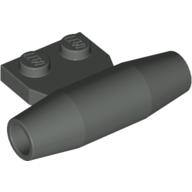 Lego Engine - Smooth, Small 1 x 2 Side Plate [With Axle Holders] / Dark Gray