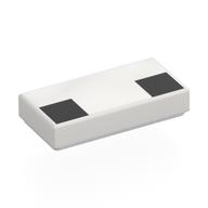 Lego Tile 1 x 2 with 2 Black Squares Print
