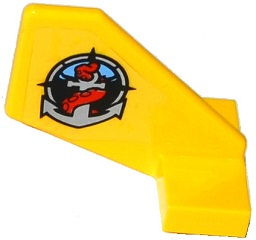 Lego Tail Shuttle, Small with Deep Sea Logo with Silver Anchor and Red Tentacle Pattern on Right Side (Sticker) - Set 60092 / Yellow