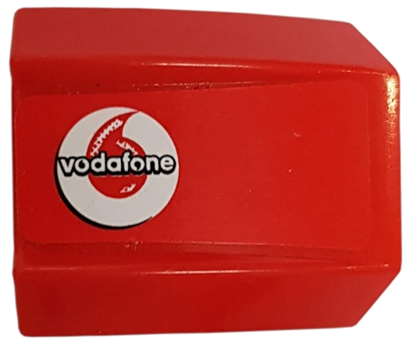Lego Slope, Curved 2 x 2 Lip with Vodafone Logo Pattern Left (Sticker) - Sets 8672 / 8673 / Red