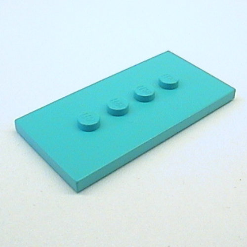 Lego Scala, Plate Special 3 x 6 with 4 Inline Top Studs / Light Turquoise